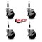 Service Caster 3.5'' Soft Rubber Swivel 7/8'' Expanding Stem Caster Set with Brake, 4PK SCC-EX20S3514-SRS-TLB-78-4 - alternate 2
